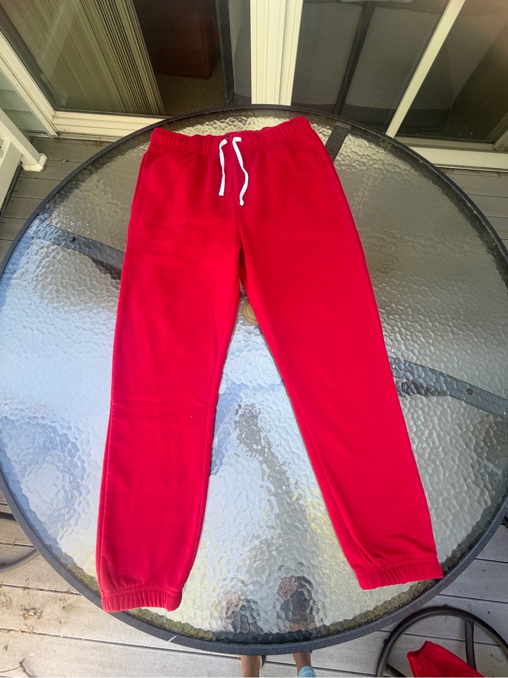 Brooklyn Cloth The Jogger Fleece Pants Red Men's L Drawstring Elastic Waist